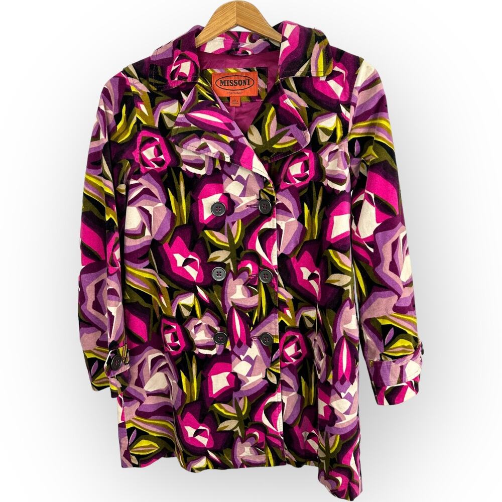 Missoni For Target Girls size Large Velvet Floral Double Breasted Jacket